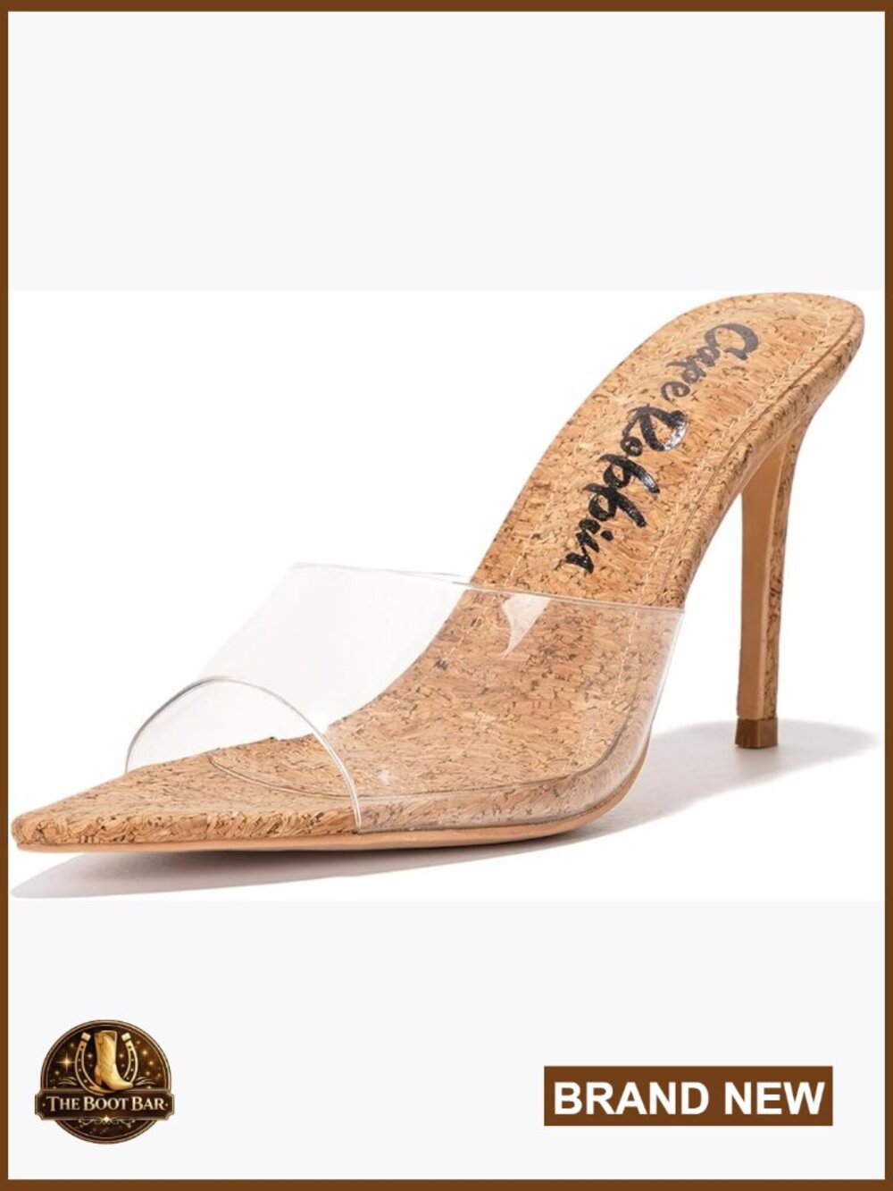 Clear Stiletto Heeled Sandals Pointed Toe Mules Memory Foam Insole